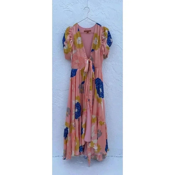 New without tag Gloryang Atelier Womens Wrap Ruffled Kimono Long Dress Sz S/M - Picture 6 of 15